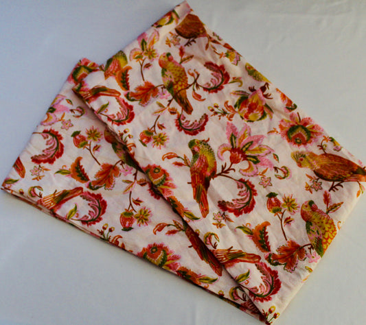 Organic Cotton Infinity Scarf - Peach Birds
