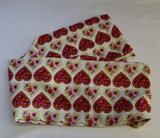 Organic Cotton Infinity Scarf - White Heart Rose